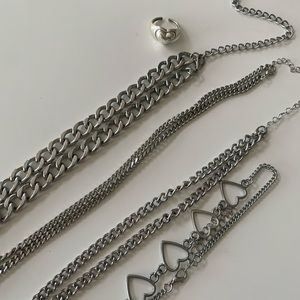 SILVER NECKLACES AND RING